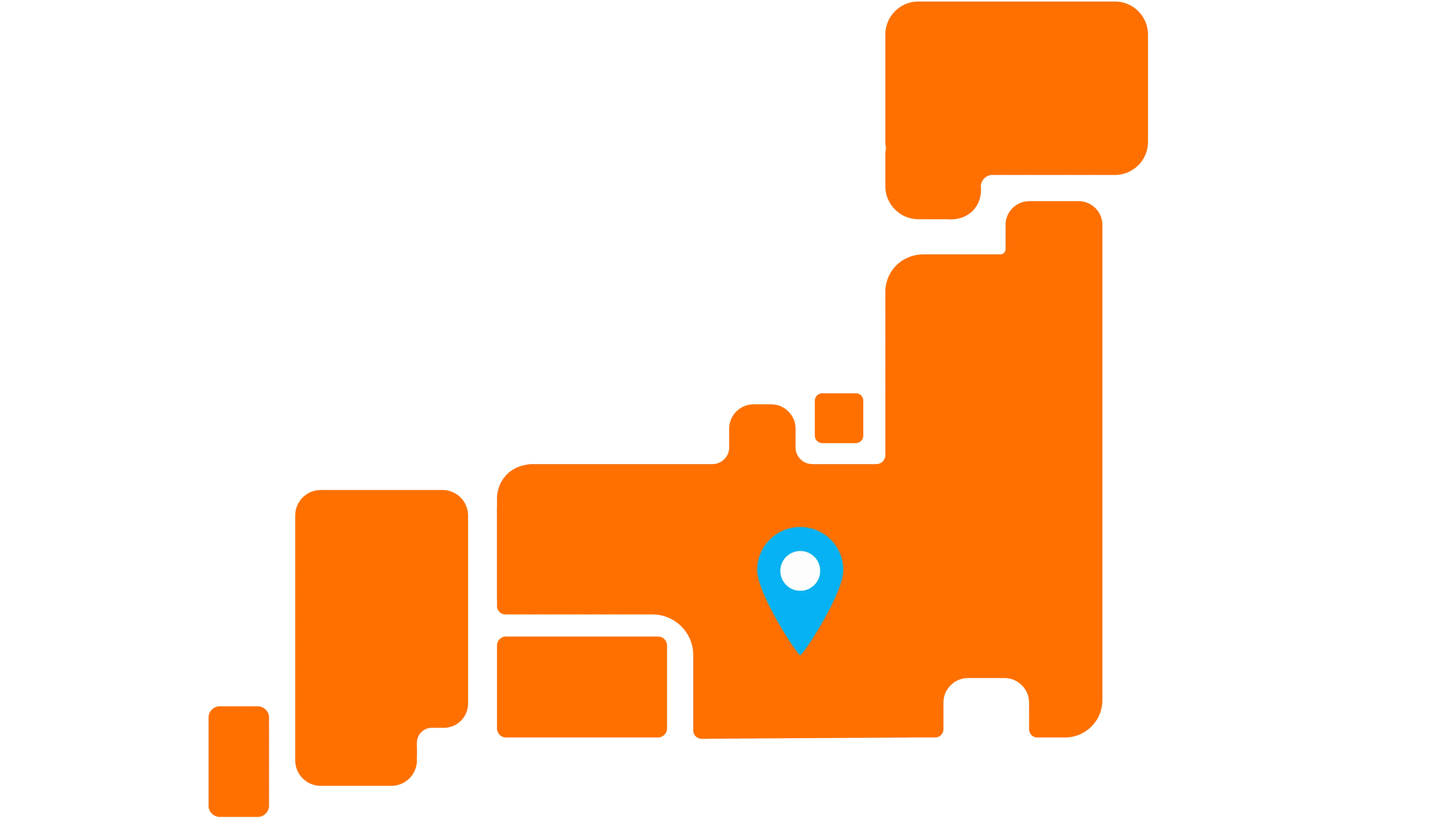 マーカー付きの日本地図イラスト